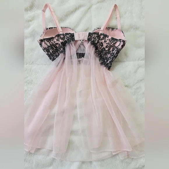 Victoria's Secret Pink Lace-Trim Babydoll  Size 34B - Picture 2 of 7